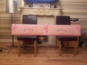 baby pink glitter fabric pelmet