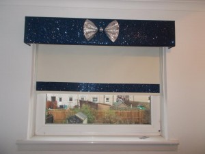 Navy Blue Glitter Pelmet