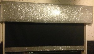 silver glitter pelmet plain